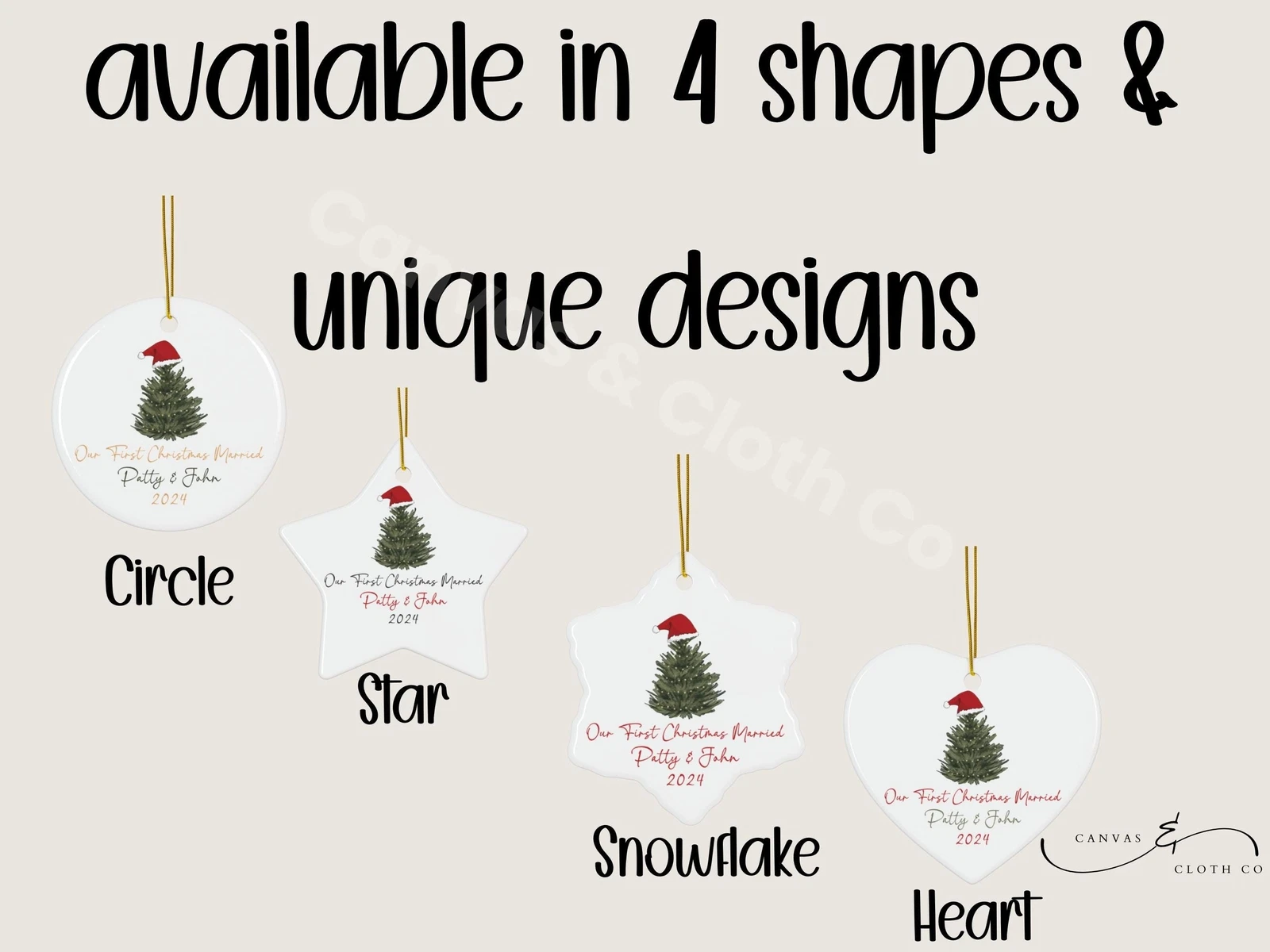 First Christmas Married Ornament Personalized Gift for Couple Custom Wedding