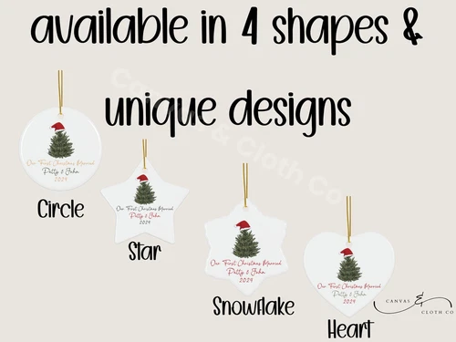 First Christmas Married Ornament Personalized Gift for Couple Custom Wedding