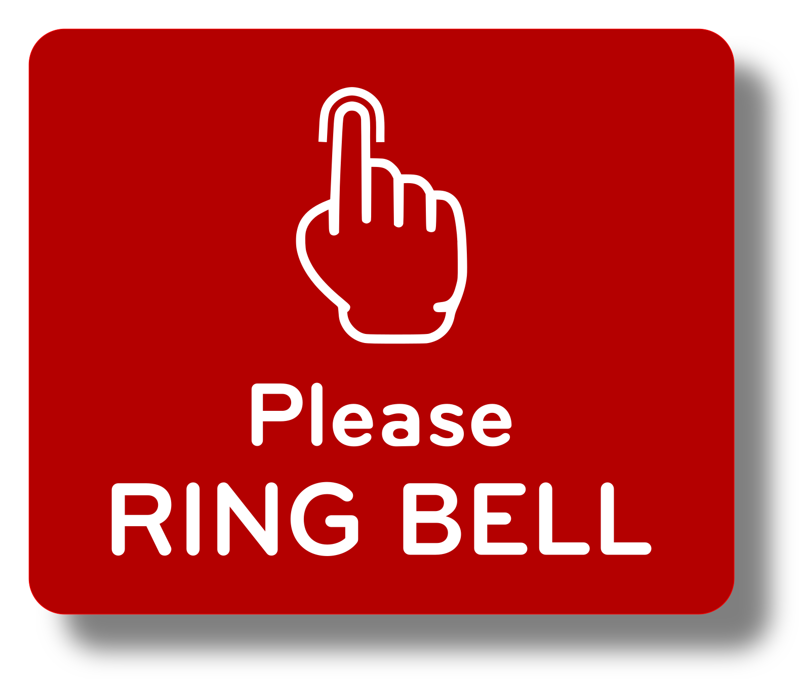 Please Ring Bell Sign Adhesive Sticker Notice - Red