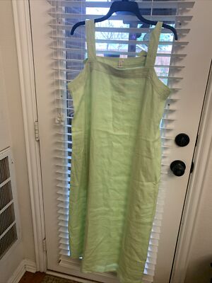 NWT Eileen Fisher Honeydew Organic Linen F/L Square Neck Dress Size 3X |  eBay