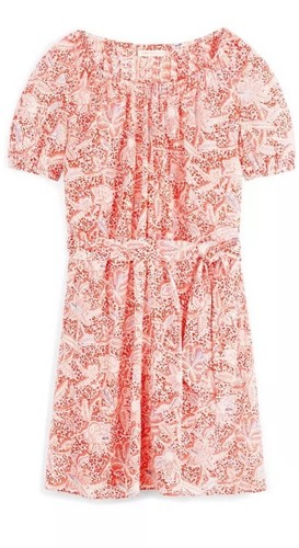 Neu mit Etikett Tory Burch kurzes Kleid rosa Gaze tropftailliert Größe 0