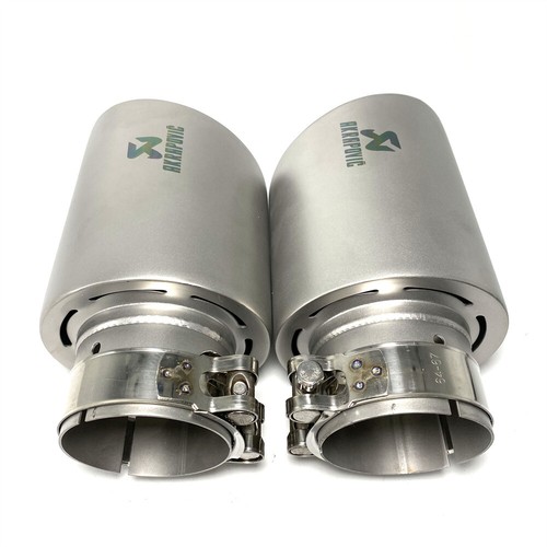 1Pair Akrapovic Matt Stainless Steel Universal Exhaust Pipe Exhaust Tip TailPipe - Bild 4 von 11