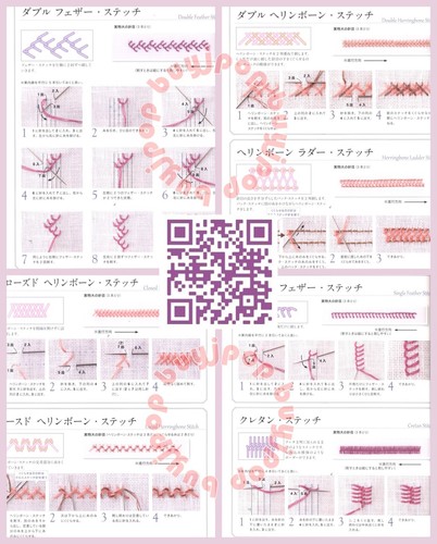 100 Embroidery Stitches and Basics Skill Japanese Embroidery Craft Pattern Book - Picture 4 of 8