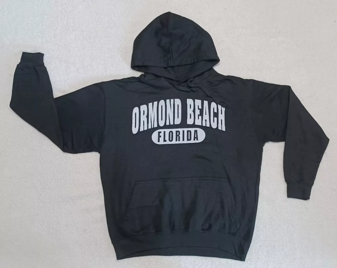 Esy Surf Co. Ormond Beach FL Men s Black Pullover Hoodie Sz L Pockets