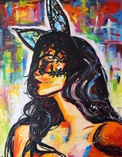 Original large single oil painting contemporary hand painted abstract pop art