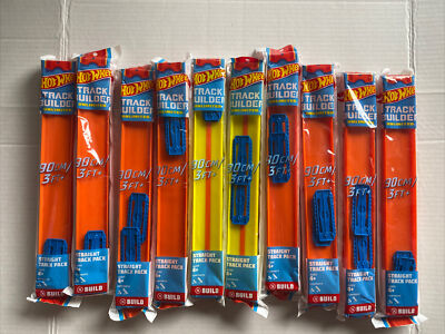 Mattel Hot Wheels Track Builder System Straight Track Pack Set Of 10 - 4 x 12in