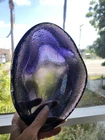 Vintage MCM Blenko Purple Mulberry Free Form Amoeba Glass Ashtray Dish #966