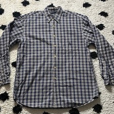 Nautica size LARGE Men  s Navy and White Checkered Shirt