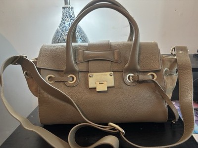 Authentic Jimmy Choo Rosalie Satchel   Camel Grainy Calfskin-VGUC