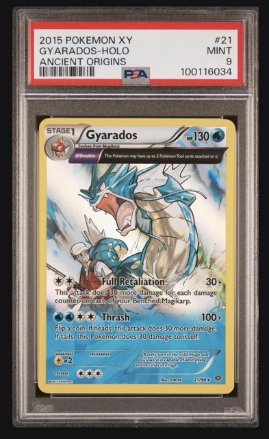 2015 Pokemon XY Ancient Origins Gyarados Holo #21/98 PSA 9