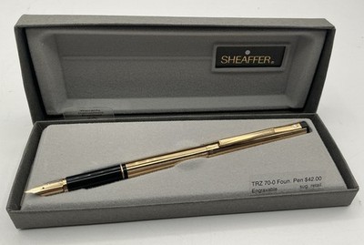 シェーファー 万年筆 TRZ Model 70 金メッキ Vtg Sheaffer TRZ 70 Gold Electroplated Fountain Pen Set Boxed