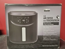 bella PRO - 8-qt. Touchscreen Air Fryer with Divided Basket - Matte Black