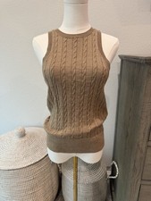 Banana Republic Women's NWT 100 Merino Wool Cable Knit Sleeveless Sweater Tank