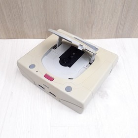 Sega Saturn console with 2 controllers & 3 games Japanese white system tested