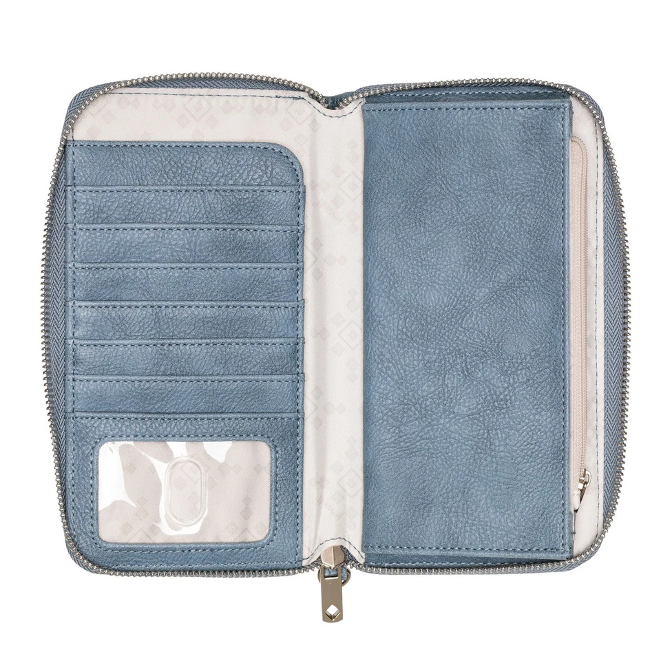 Thirty One 31 Todo sobre los Benjamins Cartera Denim Distresse Muñequera Correa AATB Foto 3 de 4