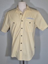 New Howler Bros Yellow Geometric Short Sleeve Button Down Sz S