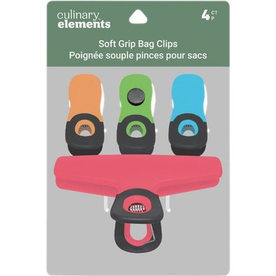 Culinary Elements Soft Grip Bag Clips (4-Pack) 16500 Pack of 6 Culinary Elements