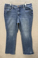 Time And Tru Jeans Womens 20 Blue Bootcut Stretch Distressed Denim Preppy