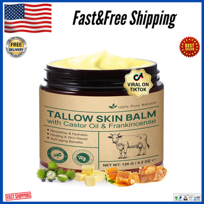 Tallow Cream with Castor Oil and Frankincense,120g,Organic Natural 100% Grass Fe