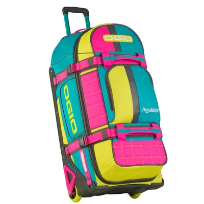 OGIO RIG 9800 MIAMI VICE Wheeled Gear Bag MX MOTO TRAVEL LUGGAGE 90s BRIGHT NEON