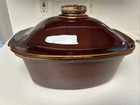 Hull Pottery Brown Drip Glaze 2 Quart Casserole Dish w/ Lid USA  oven proof