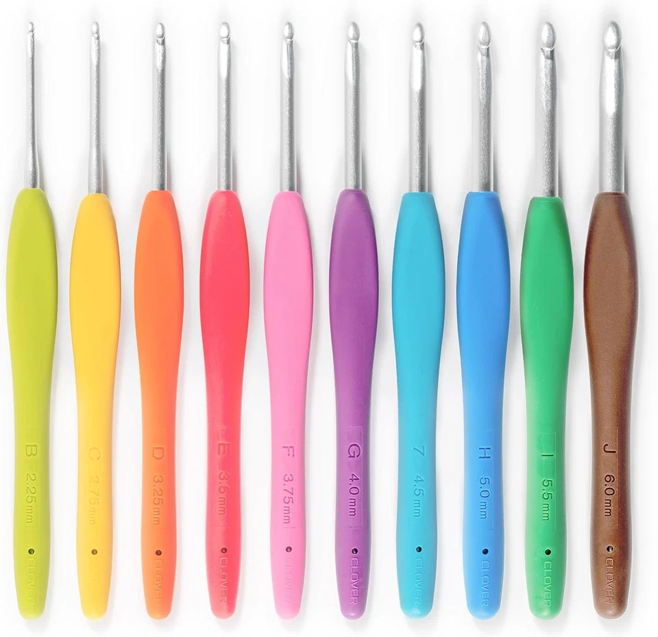 Juego de ganchos de ganchillo CLOVER Amour ~ 10 tamaños ~ asas de agarre cómodas Foto 4 de 4