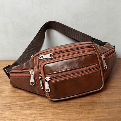High Grade Soft Leather Waist Bag for Men, Ideal for Running, Cycling, Daily Use