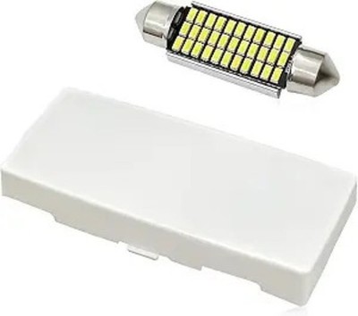 Dome Light Lens Cover with LED White Bulbs for Interior Roof Map Housing, Compat