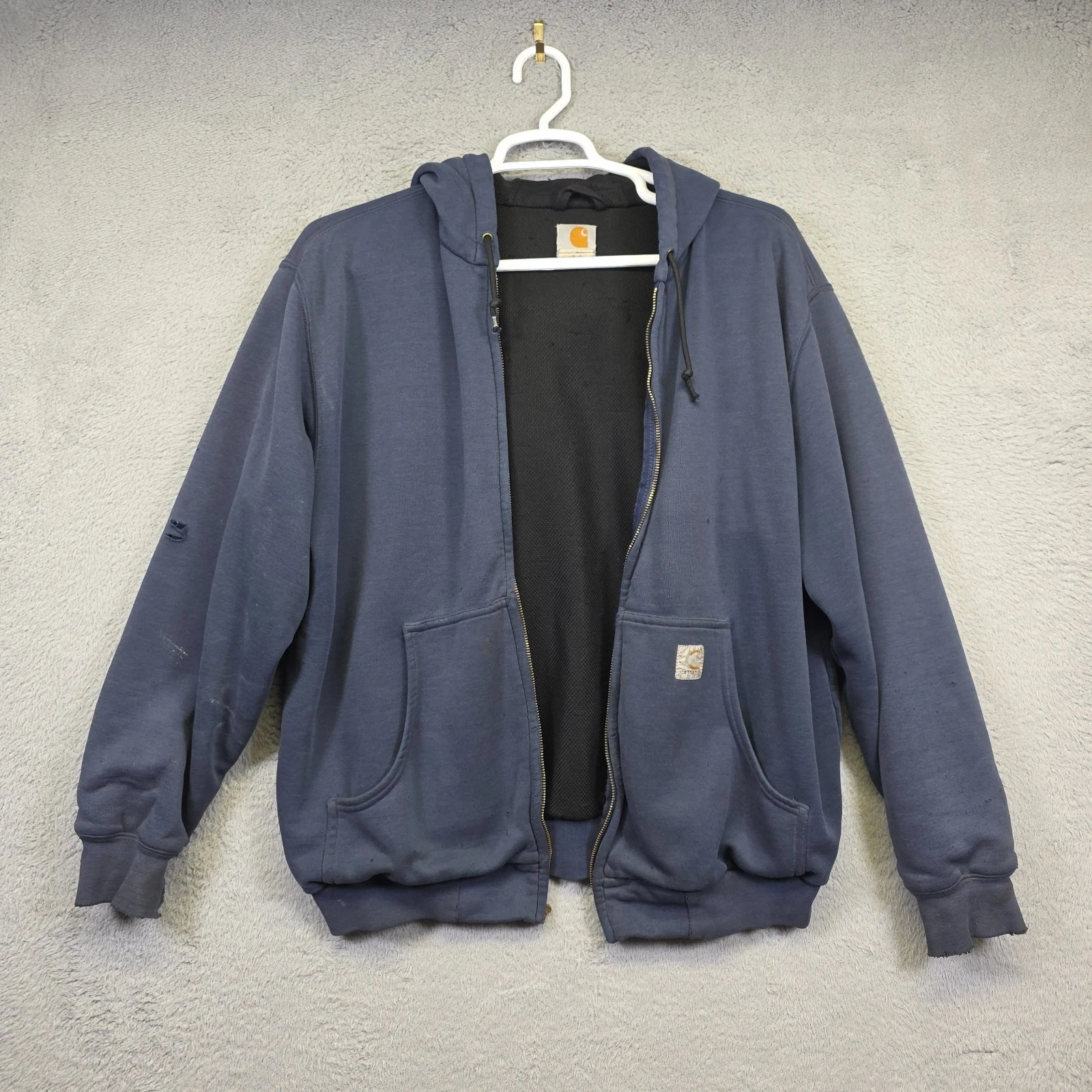 Carhartt Hoodie Mens L Blue Thermal Lined Thrashed Rugged Destroyed Grunge FLAWS
Opens in a new wind