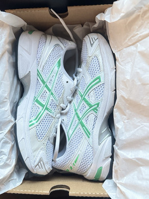 ASICS Gel-1130 unisex White Green Mesh Athletic Sneakers US 7 Lace Up