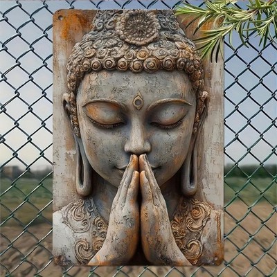 Buddha-Wandplakette, 2D, flaches Hängeschild, Zubehör für Café, Schrank,