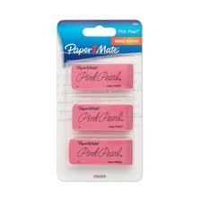 Mate Pink Pearl Erasers, Large, 3 Count New
