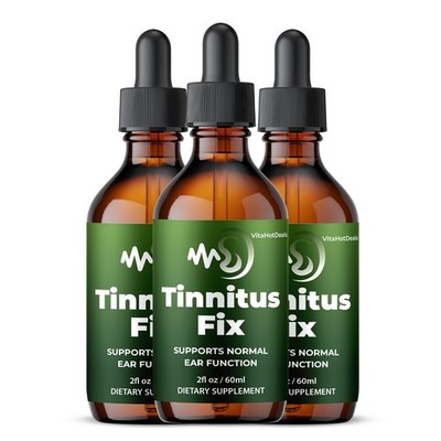 Tinnitus Fix Drops, Ear Health, TinnitusFix Natural Liquid Supplement (3 pack)