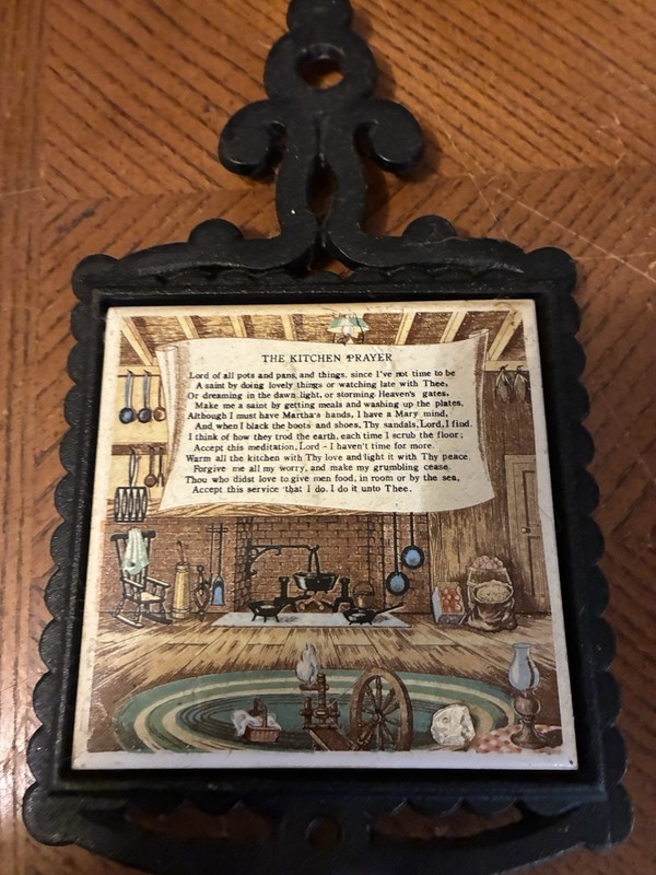 Kitchen Prayer Trivet. Used