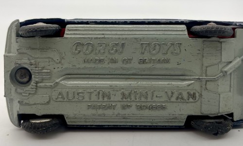 VINTAGE CORGI TOYS # 448 AUSTIN MINI POLICE VAN DIECAST MODEL BLUE 1964 - Picture 2 of 5