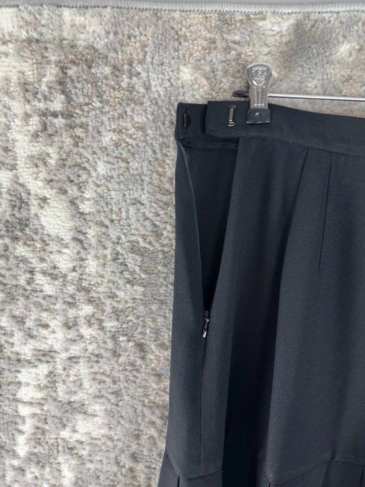 Falda Doncaster Talla 12 Plisada Línea A Botón Hasta la Rodilla Negra Informal Cremallera Foto 3 de 4