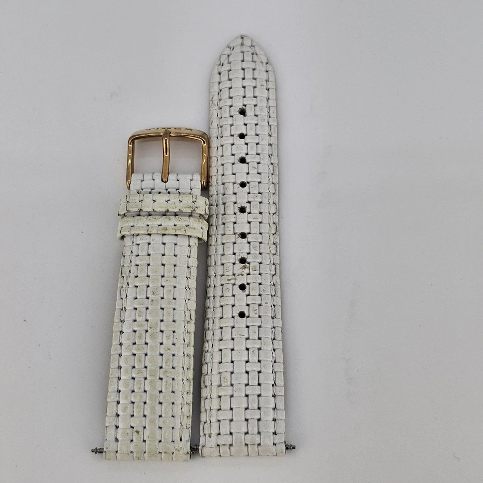 Timex 20MM Correa de Cuero Blanco Hebilla Dorada Foto 3 de 4