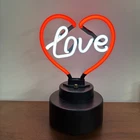 Working Vintage Desktop Heart Shaped Love Neon Sign, 2 Color Red White