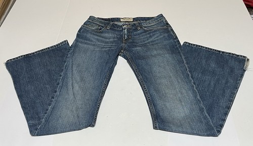 BKE Jeans Damen blau Liberty lang Denim Schlagschnitt Saum Etikett 28 Maße 30x34