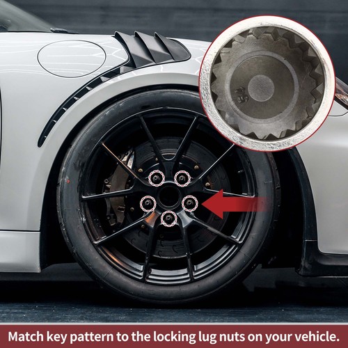 1 Set Wheel Lock Lug Nut 18 Teeth #54 Anti-theft Key Socket for Porsche Cayenne - Bild 3 von 7