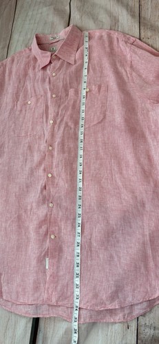 Peter Millar 100% Linen Pink Button Down Long Sleeves Shirt Size XXL - Picture 6 of 7