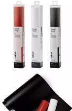 Lot of 3 Cricut Removable Smart Vinyl - White, Red, Black, 13" x 3ft, Rolls