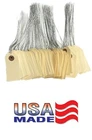 100 pcs- 2 3/4" x 1 3/8" Size 1 Manila Inventory Pre-Wired Price Tags with Wire