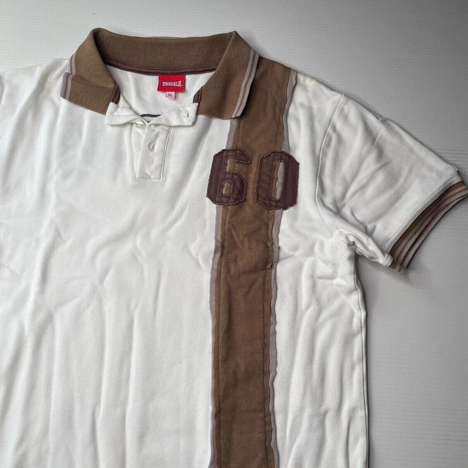 Camisa Polo Lonsdale Clásica con Logo Cuello Para Mujer Talla L Blanca Marrón Estilo Informal Foto 4 de 4