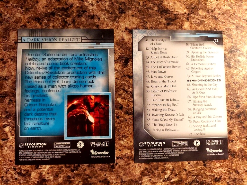 HELLBOY 72 CARD TRADING CARD SET + ALL 26 BONUS CHASE CARDS INKWORKS 2004 "READ" - Image 3 of 4