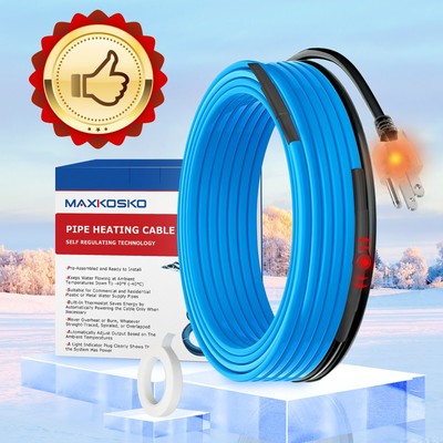 MAXKOSKO 40FT Versatile Heating Tape for Water Pipe Insulation and Protection