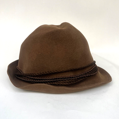 Brown Suede Unisex Fedora Hat Suede Large Eaves Peach Top Fedora Hat – Mosaic Makers  main image 4