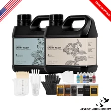 Epoxy Resin 64OZ Kit - Color Kit-Crystal Clear Art Resin and Hardener Kit for Be