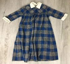 Vintage Sears Dress Girls Fashion Blue Zip Up Collard Blue White Girls Size 10