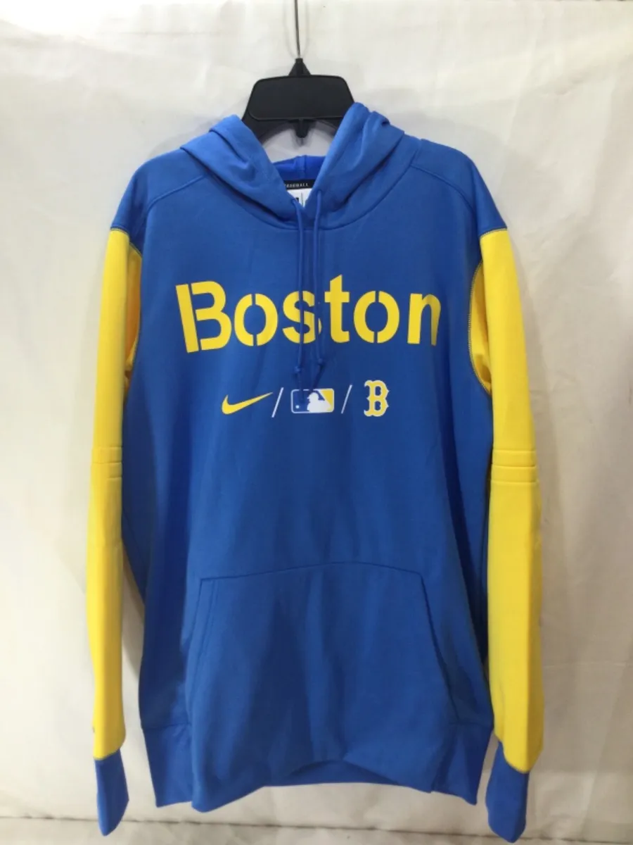 boston red sox yellow and blue sweatshirt